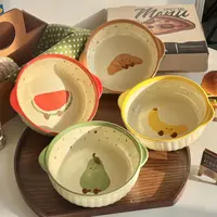 【两碗两勺】7.5英寸面碗水果可颂陶瓷釉下彩可爱手绘少女好看家用