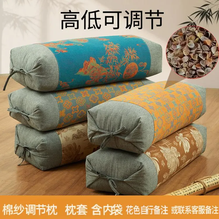 荞麦枕全荞麦壳枕头可调节颈椎枕头加高枕头侧睡枕头中老年高枕头