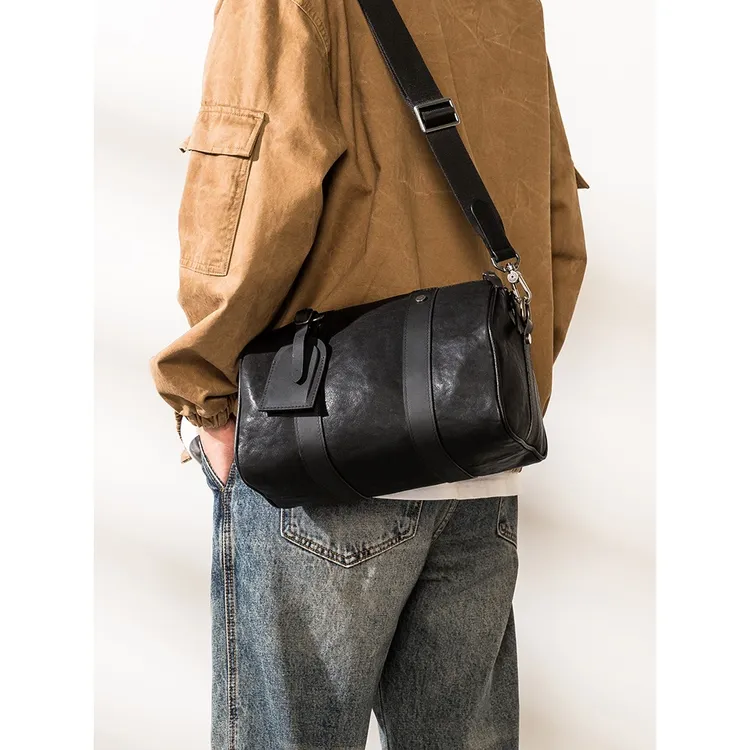 男士休闲多功能真皮牛皮斜挎通勤肩包韩版男士真皮挎包复古百搭