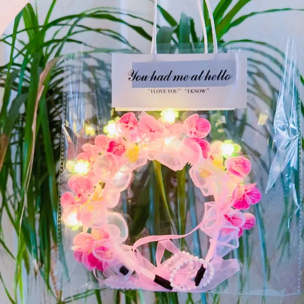 【凌先生】发箍魔法棒礼品袋 ins风透明礼品袋 手提袋 花束石膏娃娃