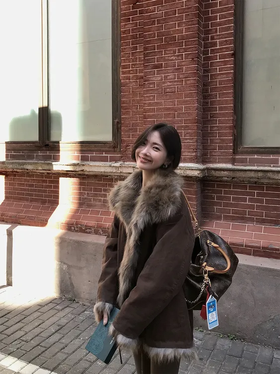 暖冬派克冬季新款环保毛内胆两面穿复古派克服巴恩风毛毛外套大衣