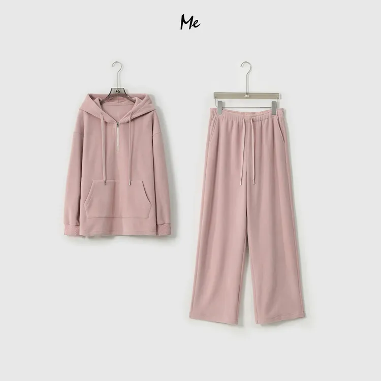 ME【开心果套装】双面摇粒绒连帽两件套显瘦百搭套装MEQA3480双面绒