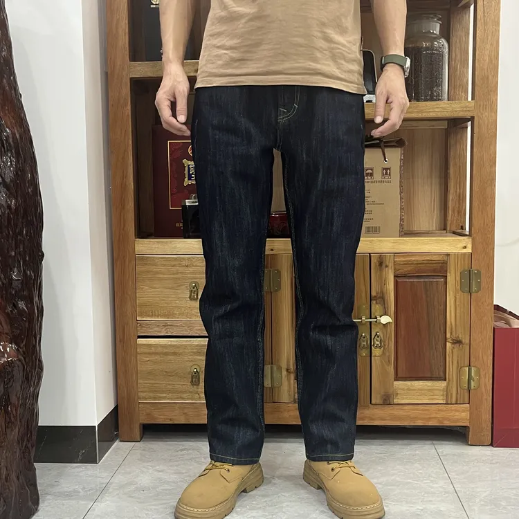 DARRIWIL［星耀红］赤耳丹宁合体直筒牛仔裤男款秋冬款原牛