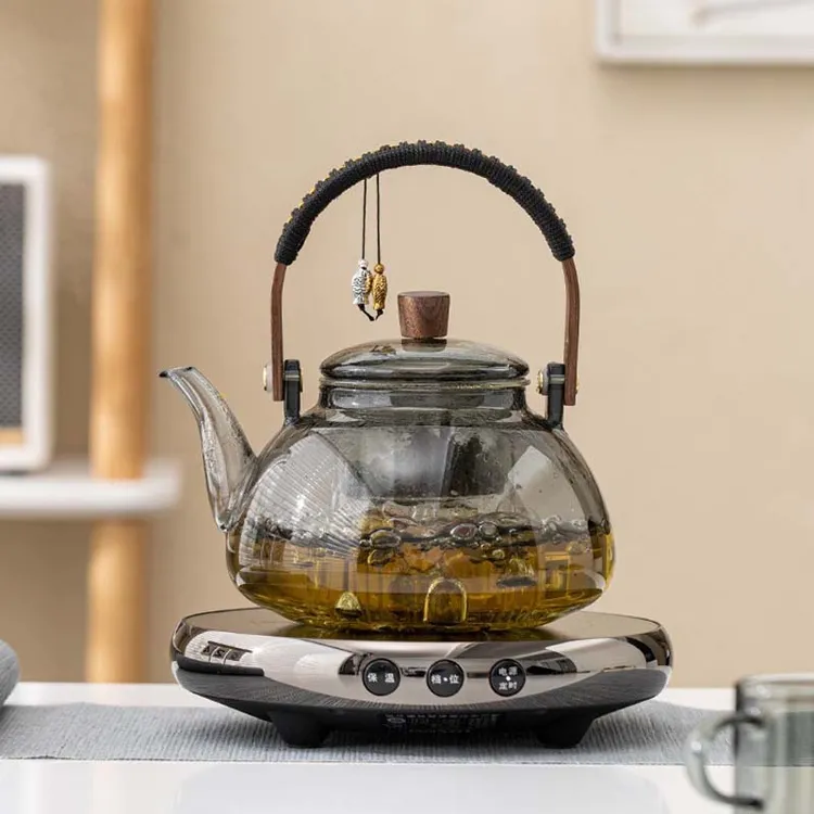 高硼硅玻璃提梁壶加厚耐热围炉煮茶电陶炉加热家用小型烧水泡茶壶