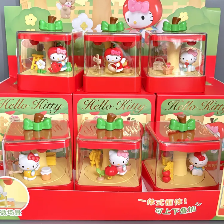 正品三丽鸥Hello kitty苹果小镇系列潮玩盲盒凯蒂猫周边摆件礼物