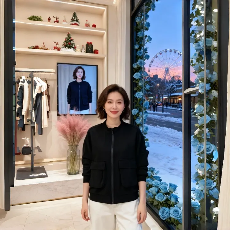 休闲外套女秋开衫卫衣2025新款妈妈秋装洋气时尚大码夹克