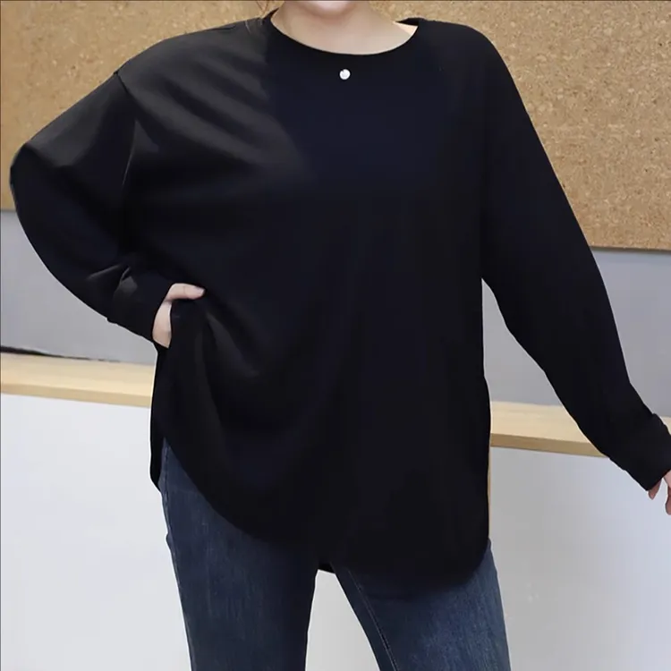 大码女装260斤胖MM休闲百搭宽松设计感显瘦卫衣打底衫6082