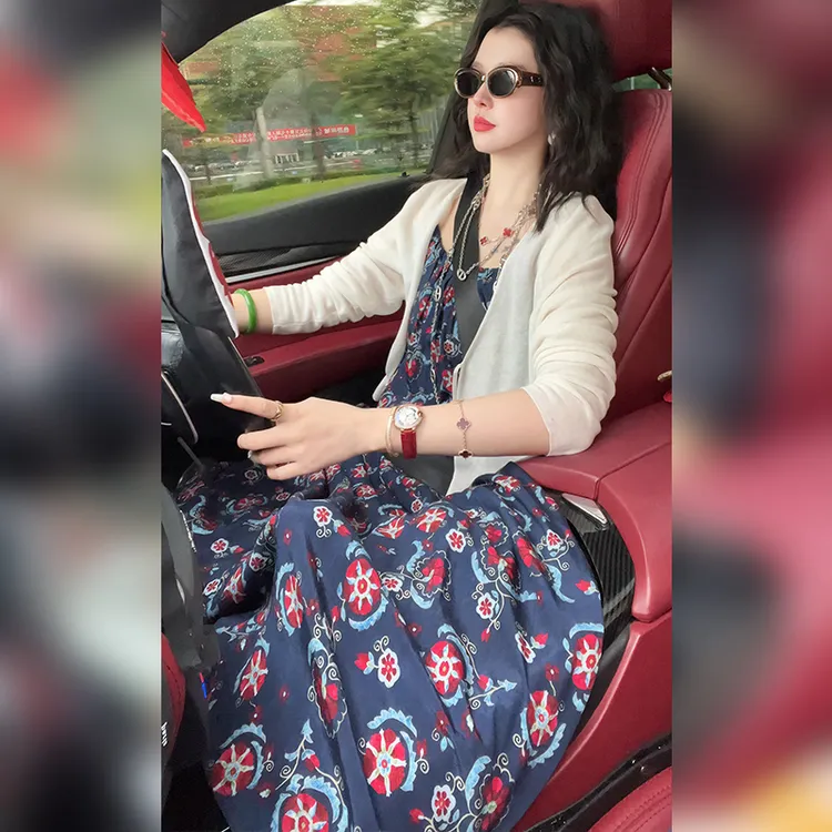 【Linda姐高端线】夏季新款气质复古百搭吊带裙连衣裙AS5LYH2471