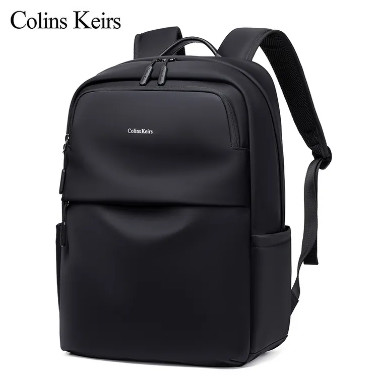 Colins Keirs男士双肩包新款大学生轻便双肩背黑色商务电脑包韩版