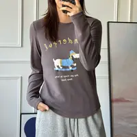 美亚恩NANA【滑板狗】秋冬加厚300g澳绒卡通印花长袖打底衫C0565