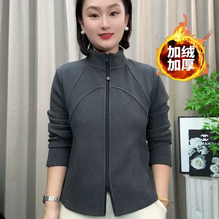 小蛮腰立领修身型保暖女厚款短外套运动百搭加厚冬季加绒女士显瘦