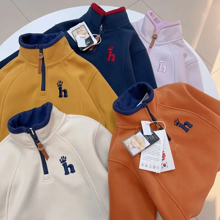 【加绒加厚】冬季保暖休闲风冬季男童女童上衣卫衣加绒加厚款亲子装