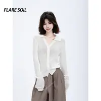 【FLARE SOIL】翻领法式针织秋冬开衫极简风上衣 T4684A