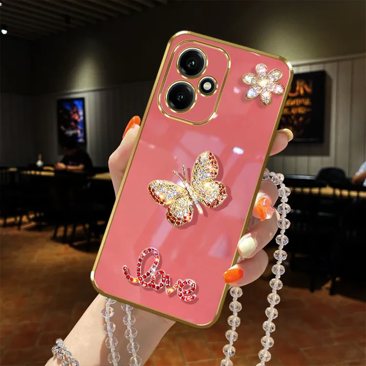 适用荣耀400手机壳DNN-AN00镶钻防摔网红蝴蝶女款软胶套全包软胶