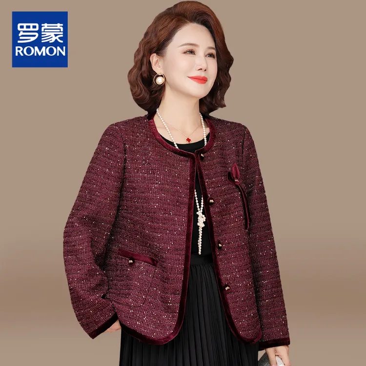 妈妈秋装外套气质小香风2025新款中老年女装春秋上衣喜婆婆婚宴装
