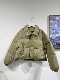 211区8805军绿色女士秋冬加厚宽松百搭通勤厚外套