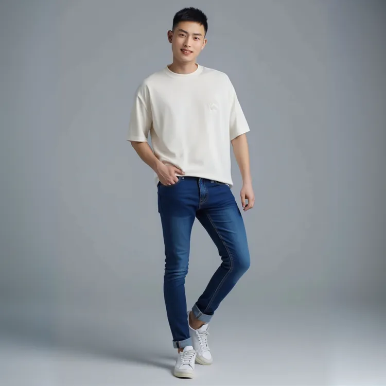 冰凉透气夏天个性圆领t恤男士时尚休闲百搭潮流轻奢#0131