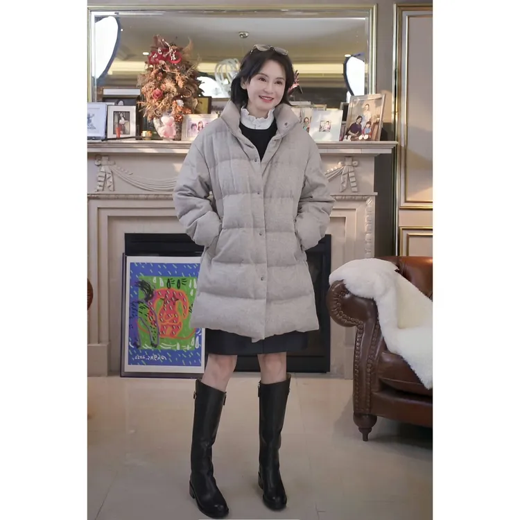 我是摩羯 爱的迫降  95三花白鹅绒100支绵羊毛冬保暖外套