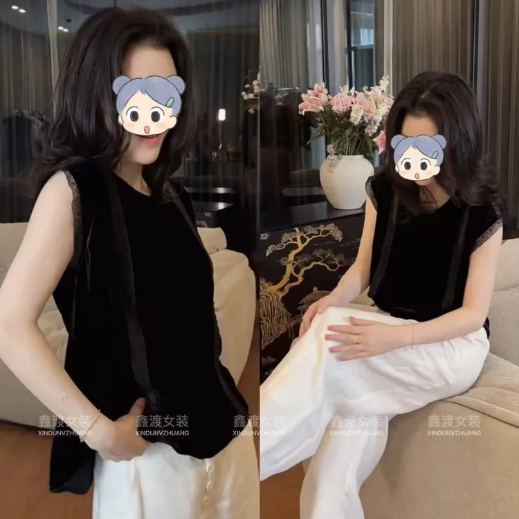 2025夏季新款时尚显瘦气质女士网红洋气两件套百搭款D9062