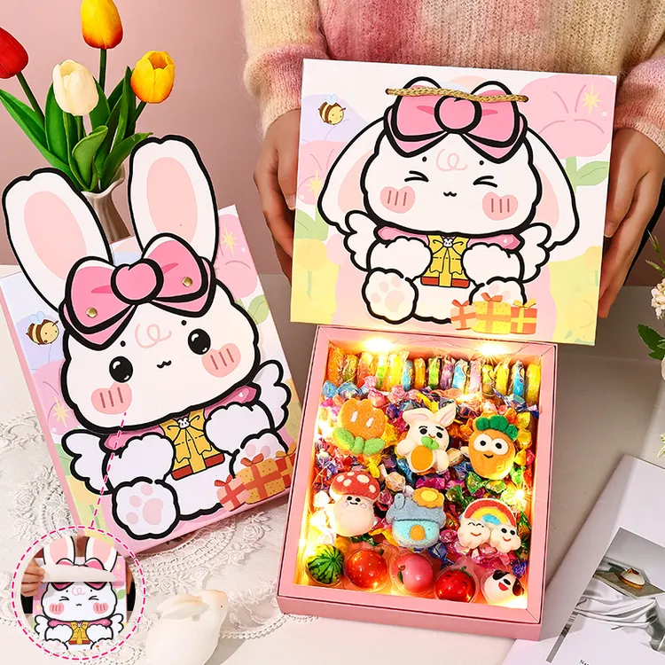 糖果礼盒装棒棒糖棉花糖零食礼包新年年货节送儿童男女生礼物