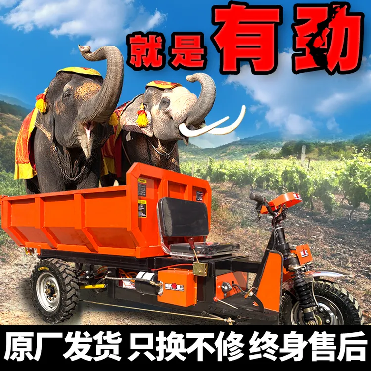 建筑工地电动三轮车工程自卸载重王拉砖混凝土农用养殖拉粪翻斗车