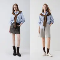 【女装优选WL】ELLE假两件卫衣女2025秋宽松拼接上衣外套EC52550121