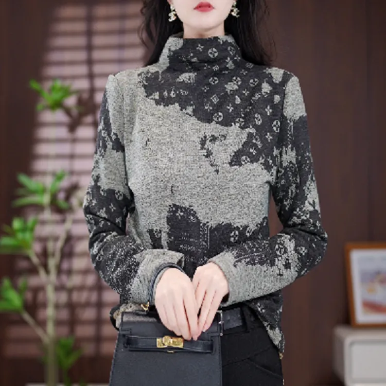 钻9314#秋冬新款加绒加厚上衣可单穿可内搭套头洋气显瘦小衫