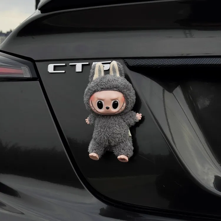 LABUBU后备箱汽车尾部挂件车载电动车车外可爱装饰品玩偶公仔挂饰