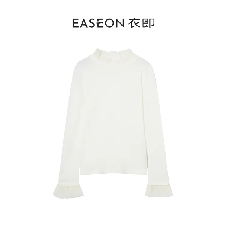 衣即「 听风」绵羊毛拼接T恤秋冬简约时尚修身长袖打底女YZ59XS5832