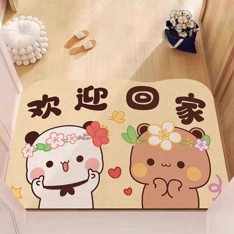 一二布布入户门地垫大门口进门可裁剪水硅藻泥垫家用玄关除尘地毯