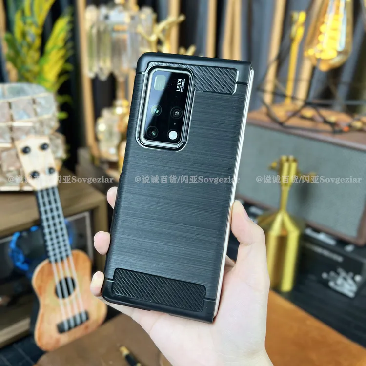 适用于华为Mate X2/典藏版手机壳碳纤维拉丝纹磨砂防指纹手汗高端
