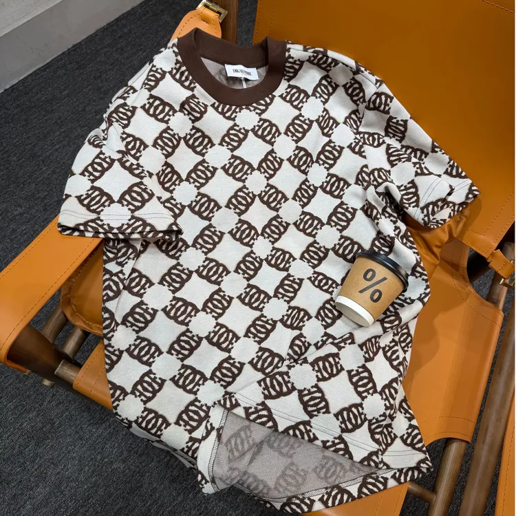 DIKALO FERRE/迪卡里奥 费雷D53MY101男士新款腈丝绵针织提花半袖