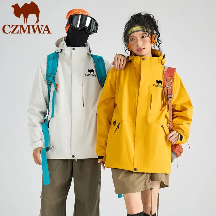骆驼骑师雨舞系列冲锋衣男女三合一防水防风登山服外套三防
