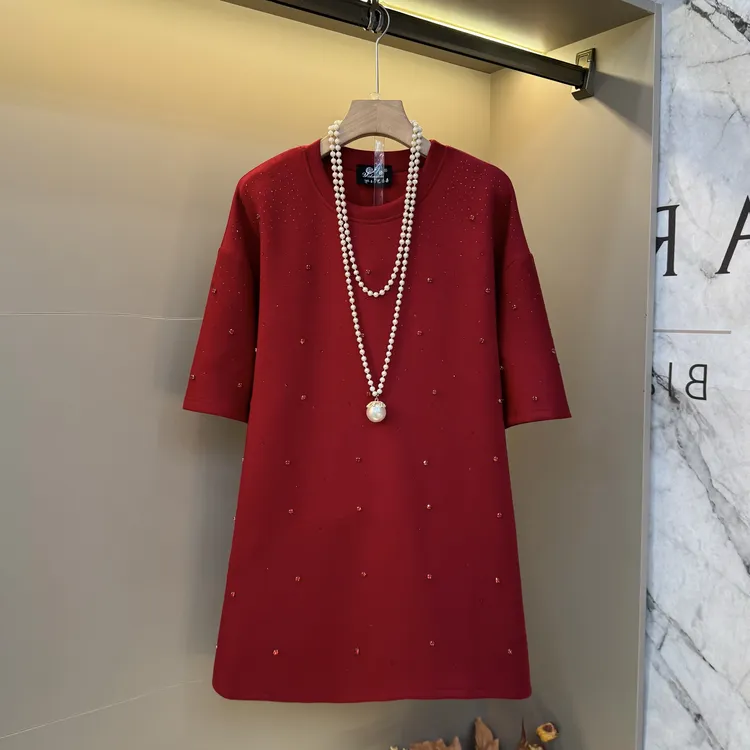 2025时尚洋气宽松大码满天星钻轻奢潮流设计气质百搭上衣84127