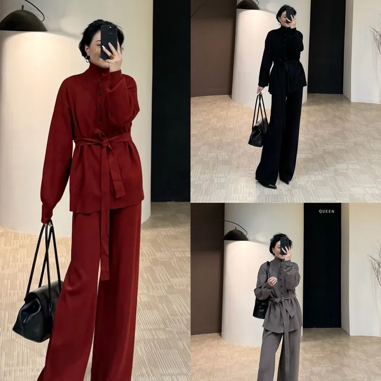 美丽私服气质显瘦针织套裤160斤以内（91160）