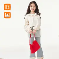 皇室童缘童装女童花边长袖T恤春秋新款儿童娃娃领上衣17780236001