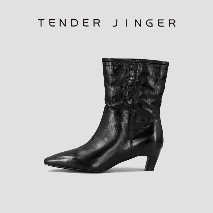 Tender Jinger女士胎牛细跟短靴ZS1088
