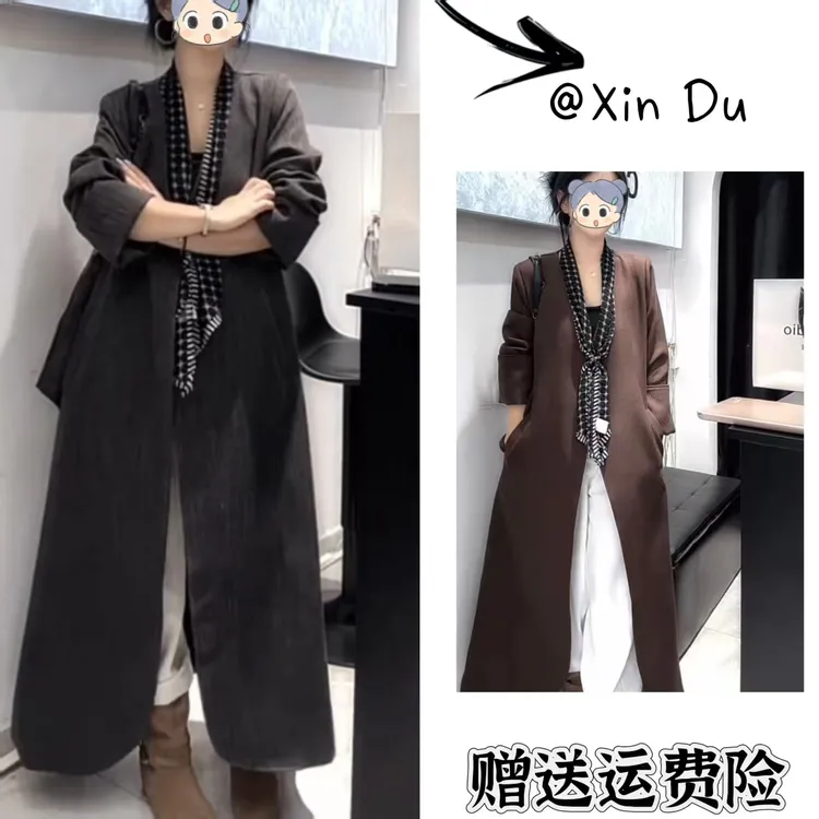 2025秋季新款时尚显瘦气质女士网红洋气风衣百搭款D23518