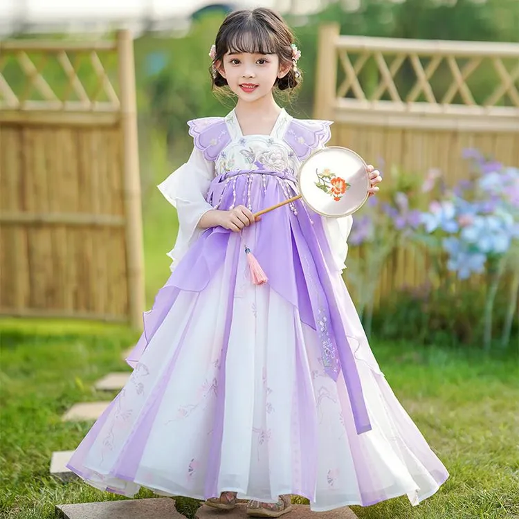 汉服女童2025新款夏季儿童古风唐装中国风女孩超仙古装连衣裙夏款