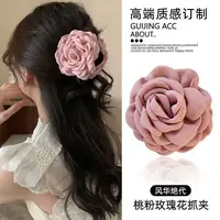 赵露S同款干枯玫瑰花抓夹女盘发鲨鱼夹子发卡头饰S