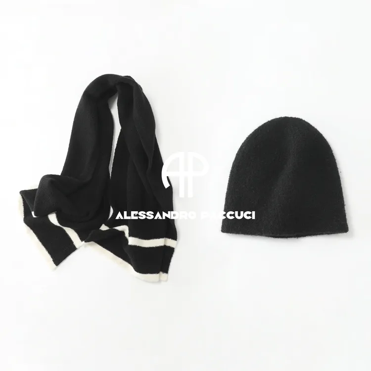 AP洛哥54176AM/54175AW羊毛+羊绒撞色围巾帽子/女装