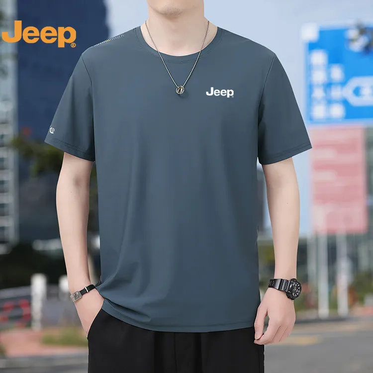 Jeep 吉普2025年新款T恤男百搭显型纯色短袖冰丝透气美式运动上衣