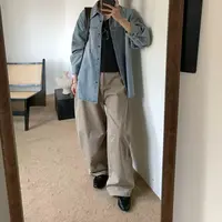 C/23158 韩系简约百搭宽松显瘦弯刀裤 9-23