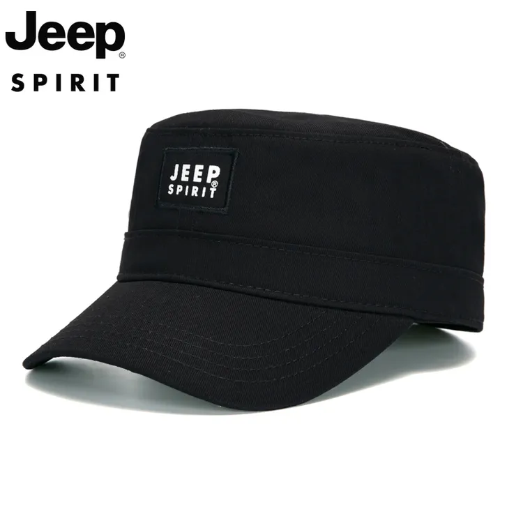 JEEP SPIRIT 吉普平顶帽男士后封口遮阳鸭舌帽纯棉四季休闲太阳帽