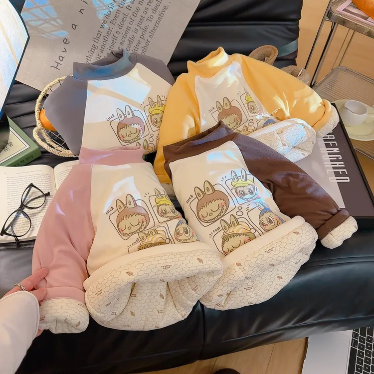 【 温变发热 加绒锁温】儿童冬季套头棉袄三层加厚保暖上衣夹棉打底