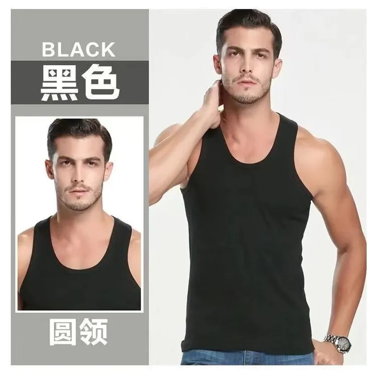 美式男士背白色背心男打底夏季紧身透气黑色无袖背心男款运动青年