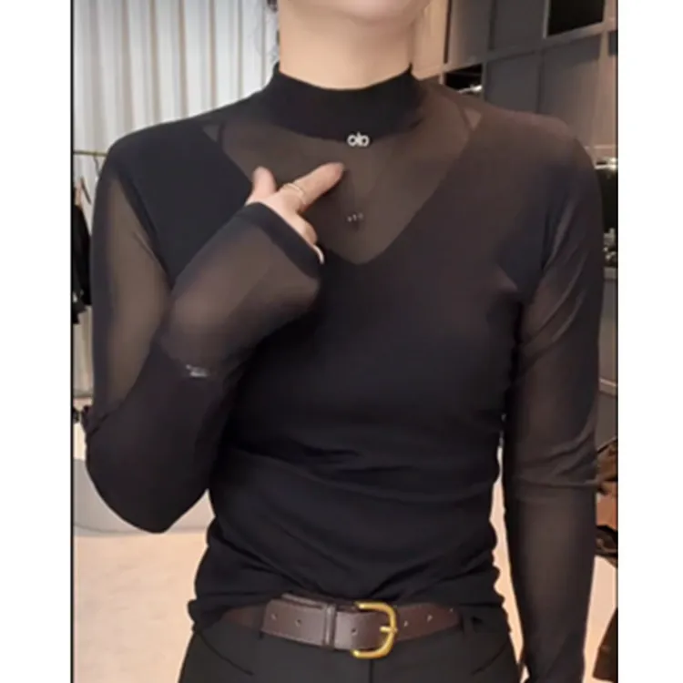 2025早秋款半高领设计感时尚百搭长袖显瘦打底衫上衣款女