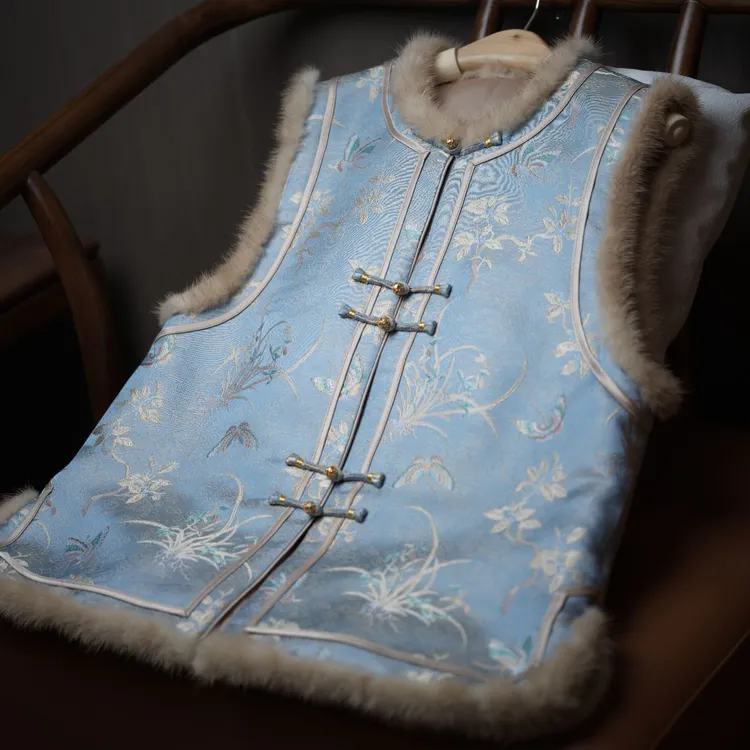 『兰之』新中式满分桑蚕丝国风棉马甲DISQ7068