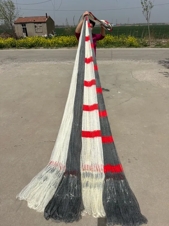 两指五米大力马线纯手工，直径七米半，重十斤，铅坠纯手工一开到顶