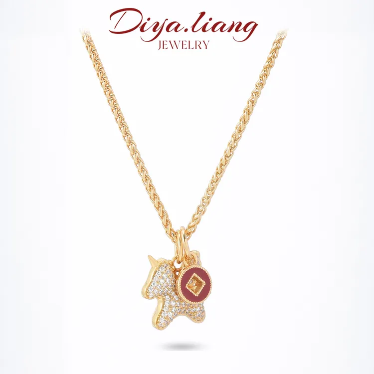 坠链均925银 梁雅帝新品【以梦为马】缤纷奇缘轻奢气质纯银项链